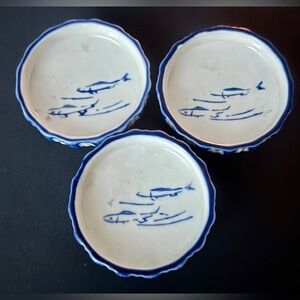 Japanese Blue and White Porcelain Petite Plates/ Bowls